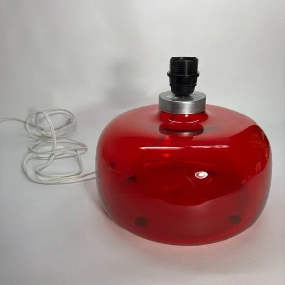 Rare Vintage IKEA Sweden B0211 Red Handblown Glass Table Lamp - Picture 2 of 2